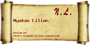 Nyakas Lilian névjegykártya